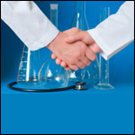 A handshake between two scientists